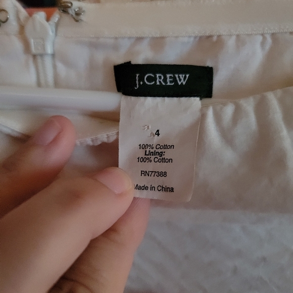 𝅺j.crew White/Salmon Ombre Cotton Strapless Dress Size 4 - Picture 3 of 7